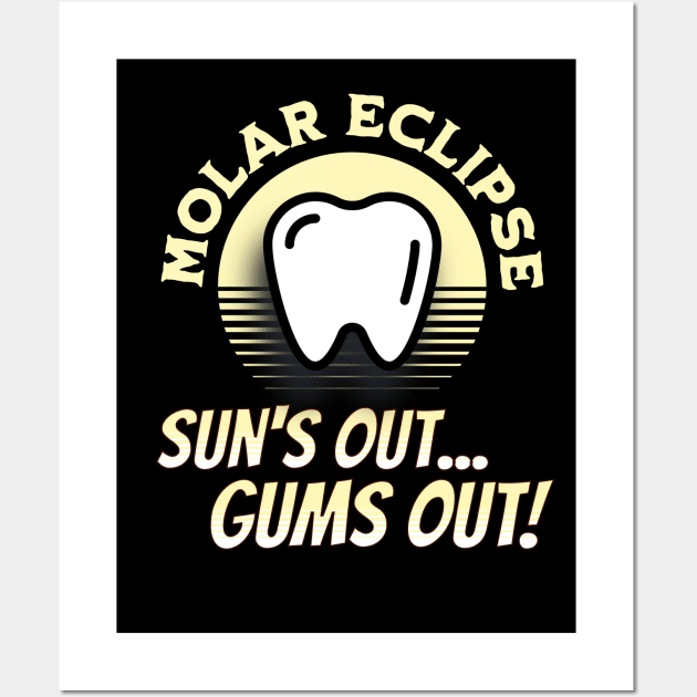 Funny Dentist Eclipse Astronomy Dental Student Design Wall Art by woormle